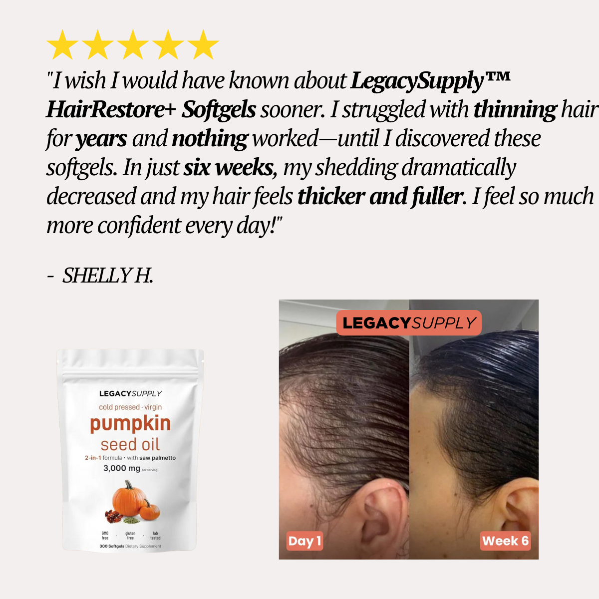 LegacySupply™ HairRestore+ Softgels